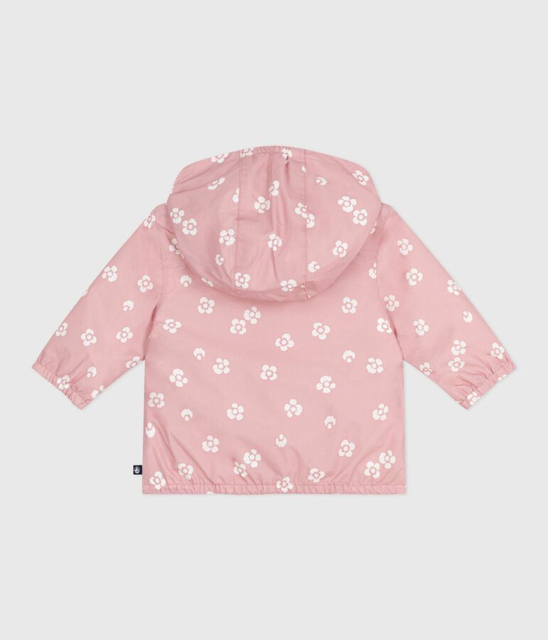 Baby-Windjacke mit Blumenmuster rosa/weiss