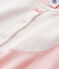 Mädchen-Nachthemd mit Milleraies-Ringelmuster rosa GRETEL/weiss LAIT
