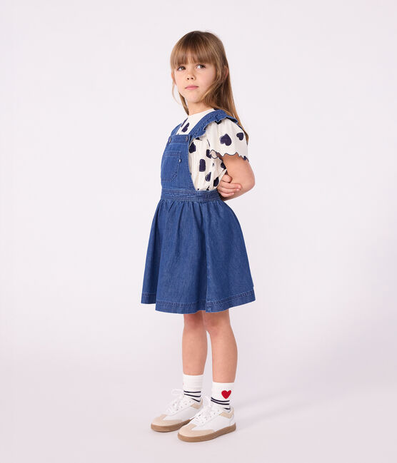 Kinder-Latzkleid aus Denim blau DENIM MOYEN