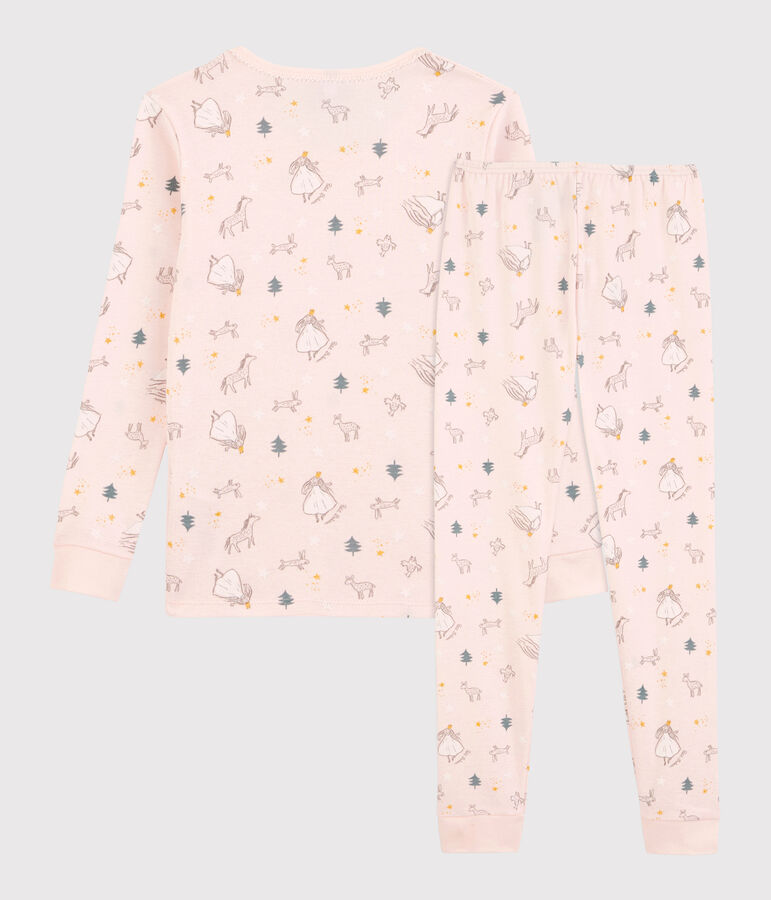 Snugfit-Kinderpyjama aus Baumwolle mit Prinzessinen-Print f&uuml;r M&auml;dchen rosa/vielfarbig