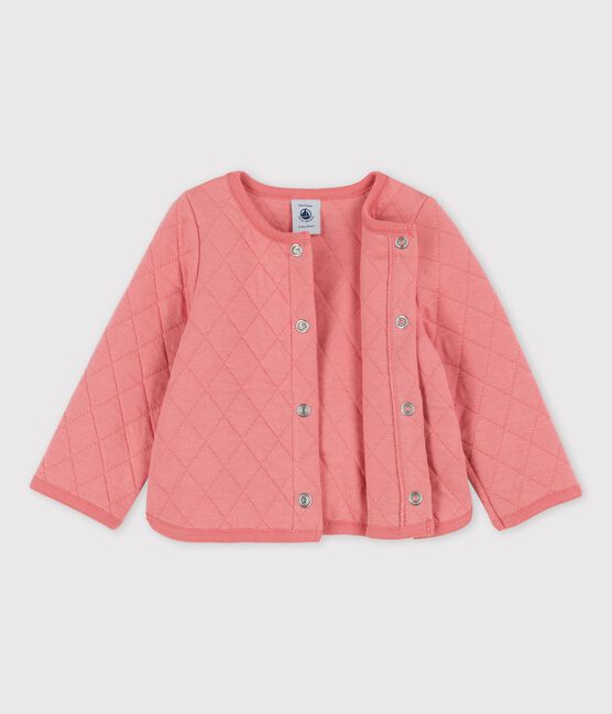 Baby-Cardigan aus gestepptem Doppeljersey rosa PAPAYE