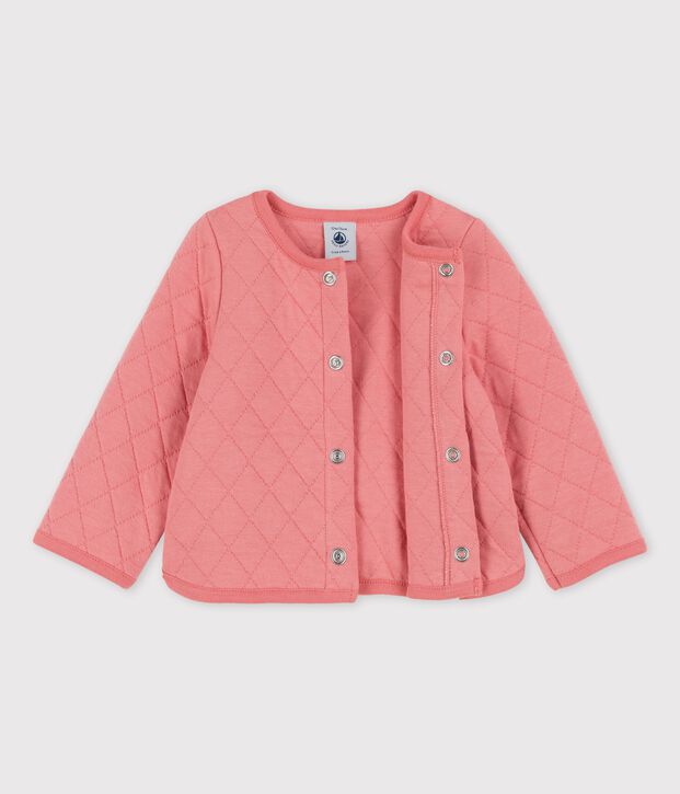 Baby-Cardigan aus gestepptem Doppeljersey rosa
