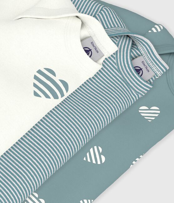 Set langärmeliger Baby-Bodys aus Baumwolle mit Herzmotiv variante 1