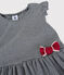 Kurzärmeliges Kinder-Kleid aus Baumwolle für Mädchen blau SMOKING/weiss MARSHMALLOW