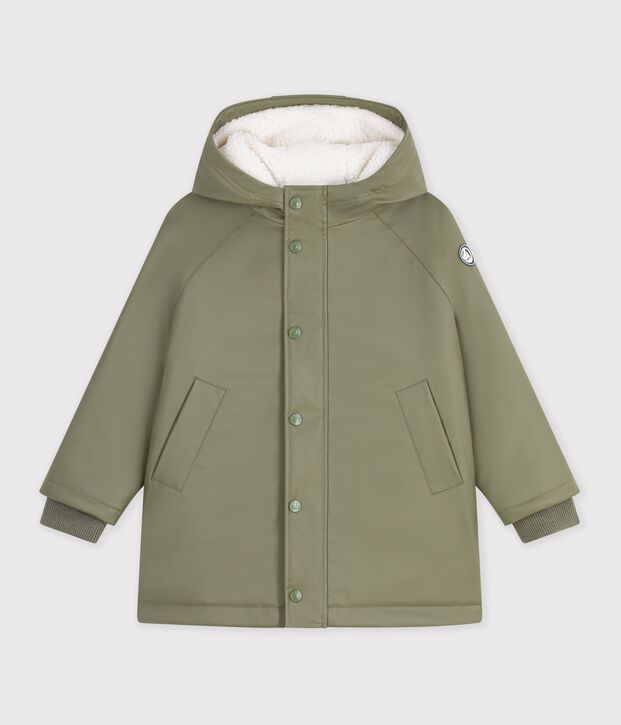 Einfarbige Kinder-Winterregenjacke OLIVINE