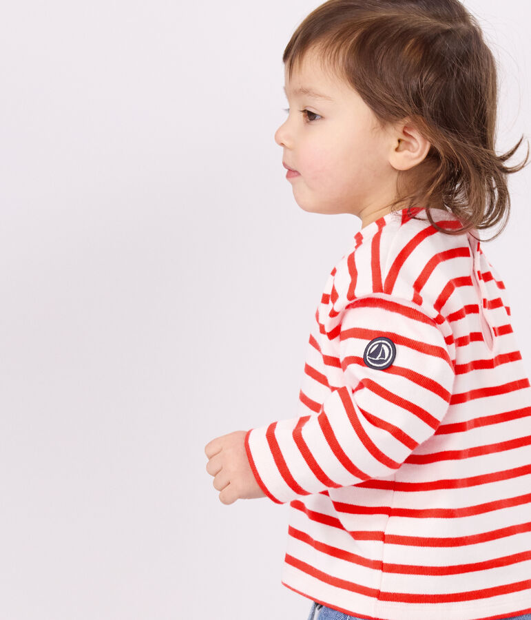 Baby-Matrosenoberteil aus dicker Baumwolle rosa/rot