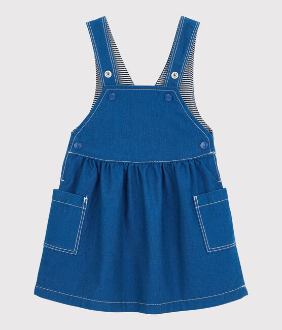 Baby-Kleid aus Baumwolle für Mädchen blau MAJOR