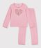 Kinder-Pyjama aus Nicki mit Herzmotiv rosa