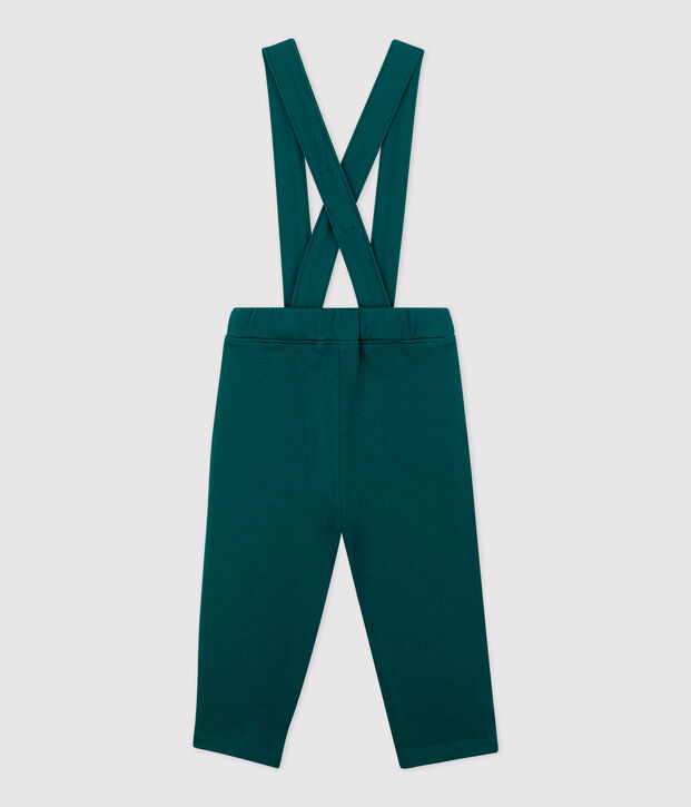Baby-Tr&auml;gerhose aus Molton. gr&uuml;n