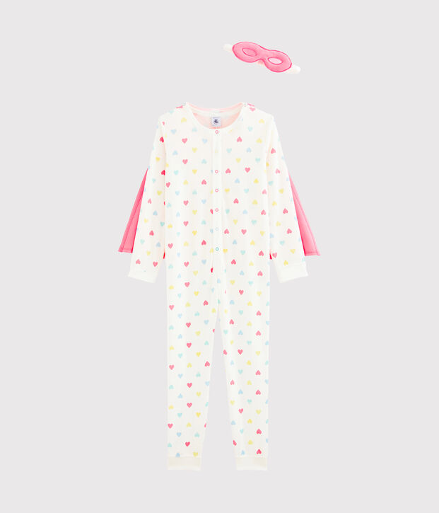 Overall mit Maske f&uuml;r M&auml;dchen weiss/vielfarbig