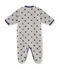 Baby-Jungen-Overall aus bedrucktem Fleece grau SUBWAY/blau LOGO