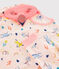Kinderpyjama aus Rippstrick als rosarotes Flamingokostüm für Mädchen rosa FLEUR/weiss MULTICO
