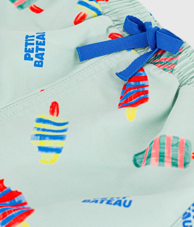 Baby-Badeshorts mit Eismotiven blau/vielfarbig