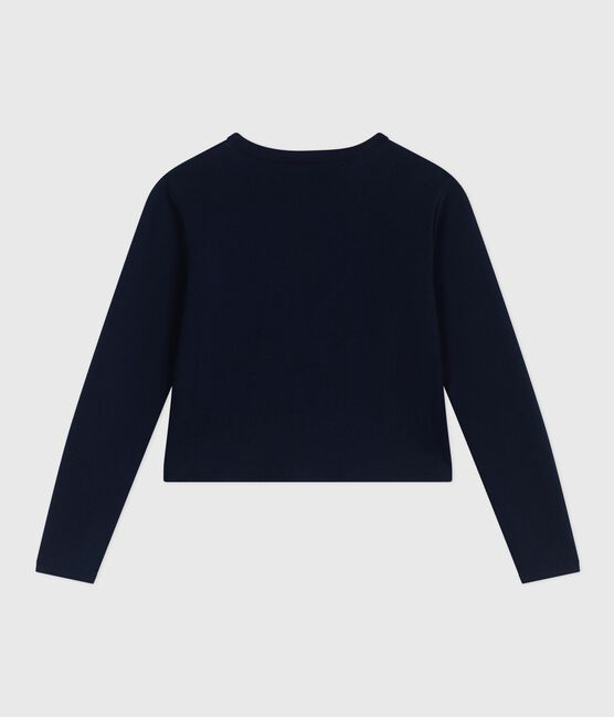 Damen-Cardigan aus einfarbiger Baumwolle blau SMOKING