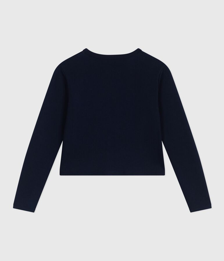 Damen-Cardigan aus einfarbiger Baumwolle blau