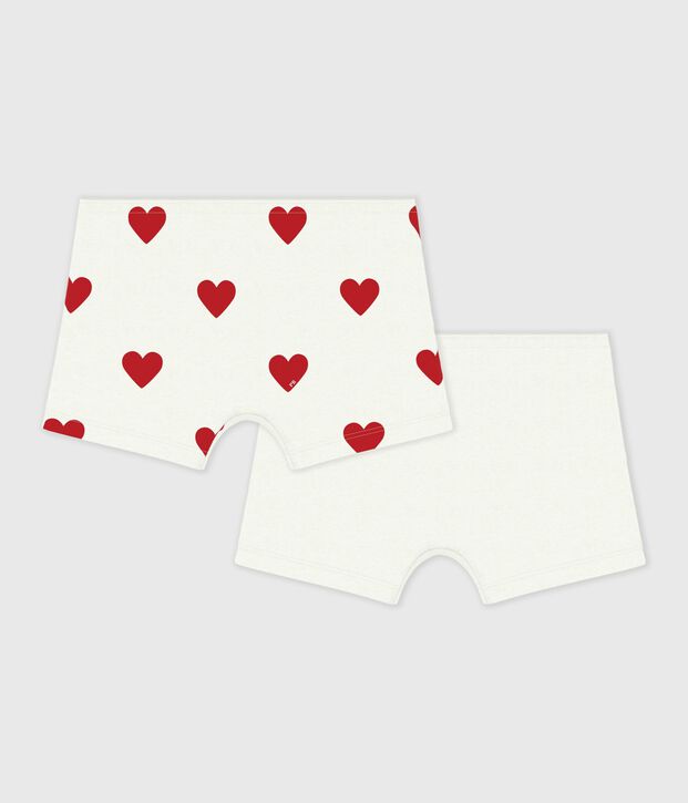 2er-Set Kinder-Shortys aus Baumwolle mit Herzmotiv vielfarbig