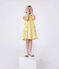 Kurzärmeliges Kinder-Kleid aus Baumwolle mit Streifen weiss MARSHMALLOW/ ORGE