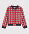 Karierter Kinder-Cardigan für Mädchen rot TERKUIT/weiss MULTICO