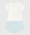 Newborn-Set Zweiteiler aus Baumwolle mit gestreiftem Unterteil blau MARSHMALLOW/ AQUATIC