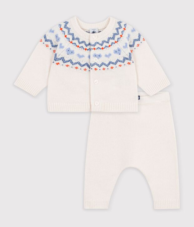 Baby-Set aus Strick mit Jacquardmuster blau/blau