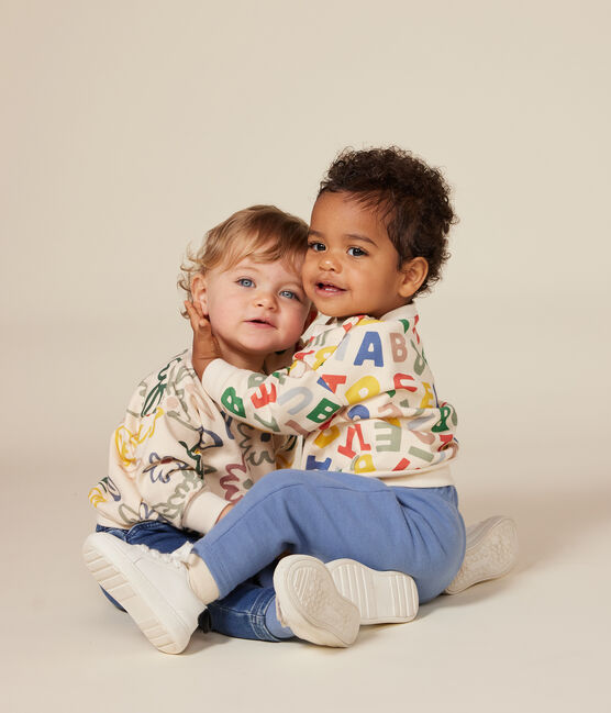 Baby-Sweatshirt aus Molton weiss AVALANCHE/ MULTICO