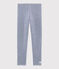 Kinderleggins mit Ringelmuster aus Wolle und Baumwolle blau MEDIEVAL/weiss MARSHMALLOW