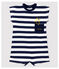 Gestreifter Baby-Kurzoverall aus Jersey für Jungen blau SMOKING/weiss MARSHMALLOW