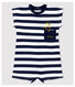 Gestreifter Baby-Kurzoverall aus Jersey für Jungen