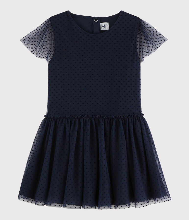 Kurz&auml;rmeliges Kinderkleid f&uuml;r M&auml;dchen blau