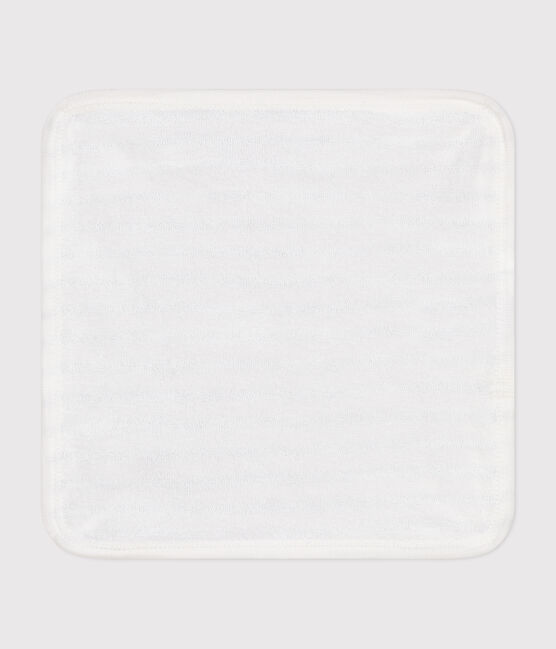Baby-Waschlappen aus Baumwolle und Frottee mit Streifen weiss MARSHMALLOW/blau SMOKING