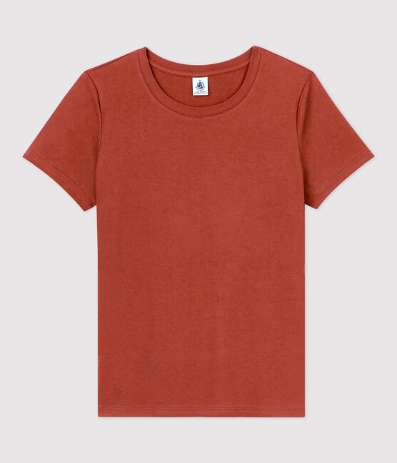 T-Shirt DAS GERADE mit Rundhalsausschnitt aus Bio-Baumwolle für Damen braun OMBRIE