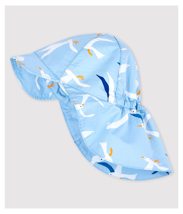 Baby-Sonnenhut mit M&ouml;wen-Motiv f&uuml;r Jungen blau/vielfarbig