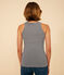 Damen-Tanktop L’Iconique aus gestreifter Baumwolle blau SMOKING/weiss MARSHMALLOW