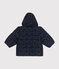 Gemusterte  Baby-Winterjacke mit einrollbarer Kapuze blau SMOKING/weiss MARSHMALLOW