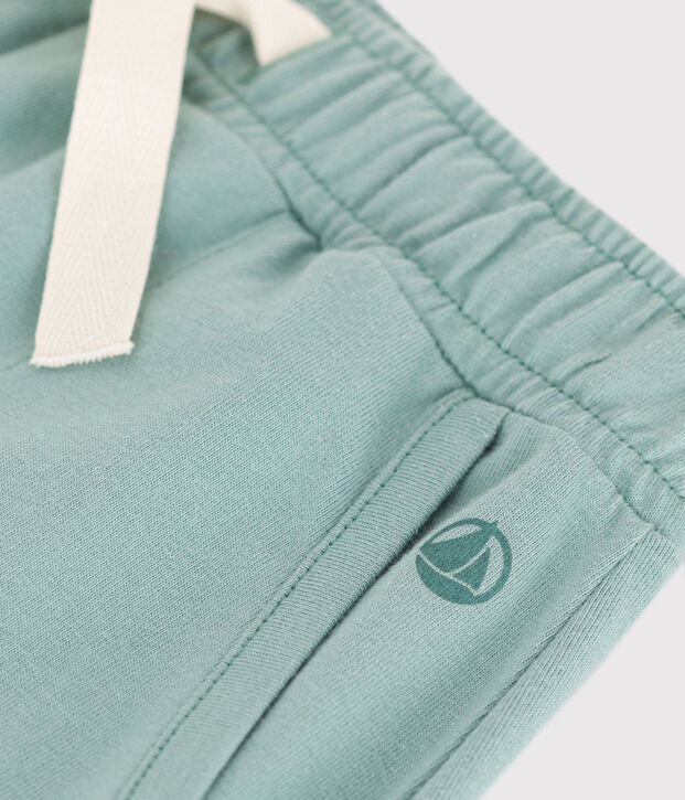 Kinder-Shorts aus einfarbiger Baumwolle gr&uuml;n
