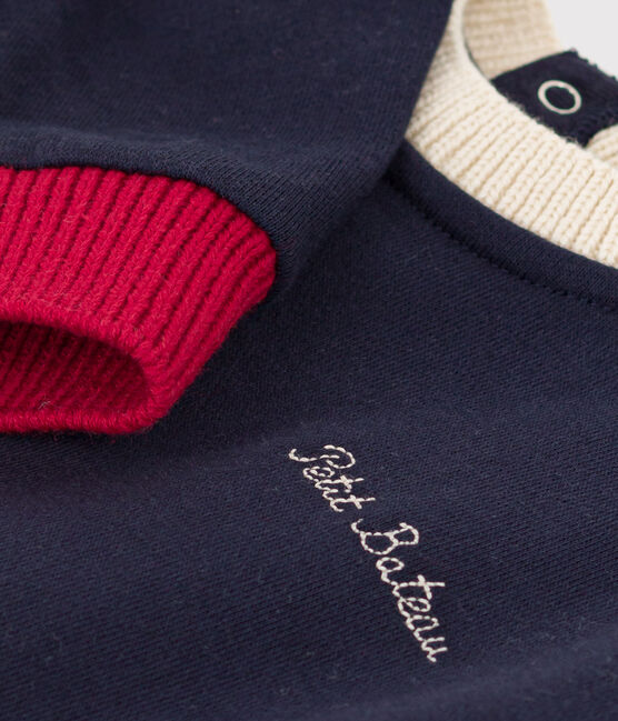Baby-Sweatshirt aus Molton blau SMOKING