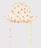 Baby-Hut aus Musselinstoff mit Blumenmuster weiss AVALANCHE/ MULTICO