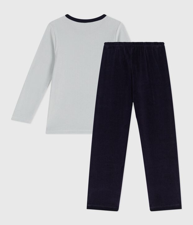 Kinder-Pyjama aus Nicki blau/blau