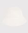 Breitkrempiger Baby-Hut aus Popeline mit Lochspitze weiss