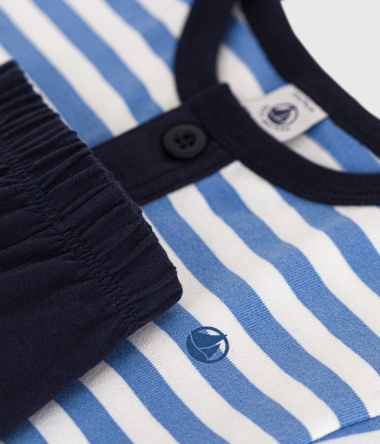 Kombination T-Shirt und Shorts aus Jersey, Baby blau/weiss