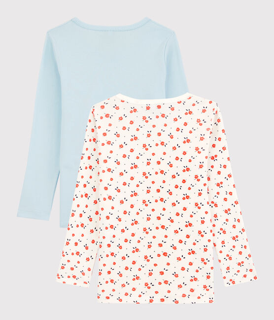 2er-Set langärmelige T-Shirts aus Bio-Baumwolle mit Blumenmuster für Mädchen variante 1