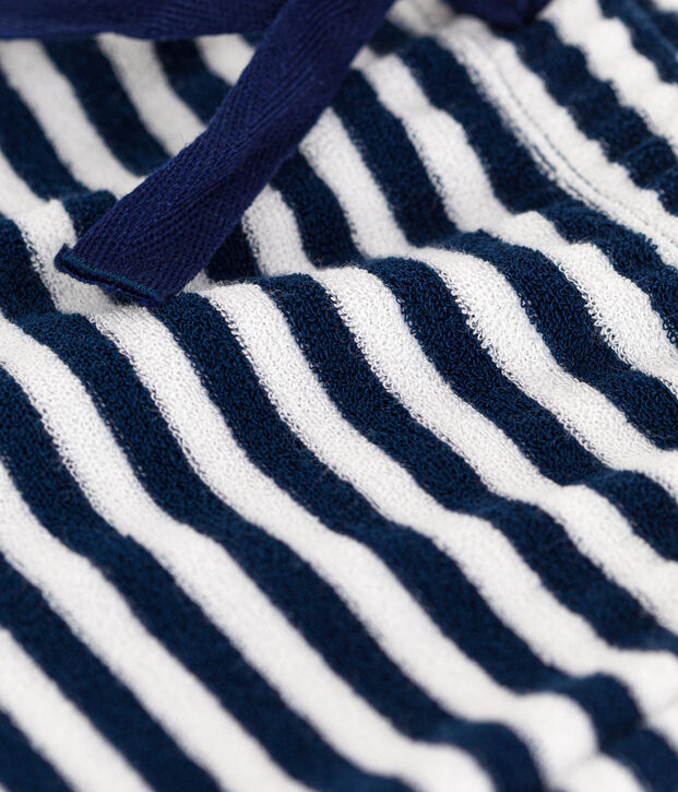 Baby-Hose aus gestreiftem Frottee blau/weiss
