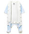 Baby-bodyjama jungen aus samt mit ringelstreifen blau FRAICHEUR/weiss ECUME