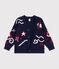 Kinder-Cardigan aus Wolle und Baumwolle mit Motiven rot/vielfarbig