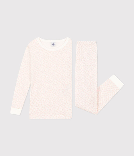 Körpernaher Kinderpyjama aus Baumwolle mit Blumen-Printmotiv MARSHMALLOW/ PANTY