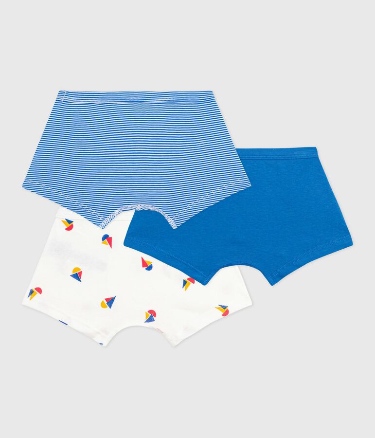 Set Kinder-Boxershorts aus Baumwolle mit &uuml;berzogenem Bund und Schiff-Motiv vielfarbig
