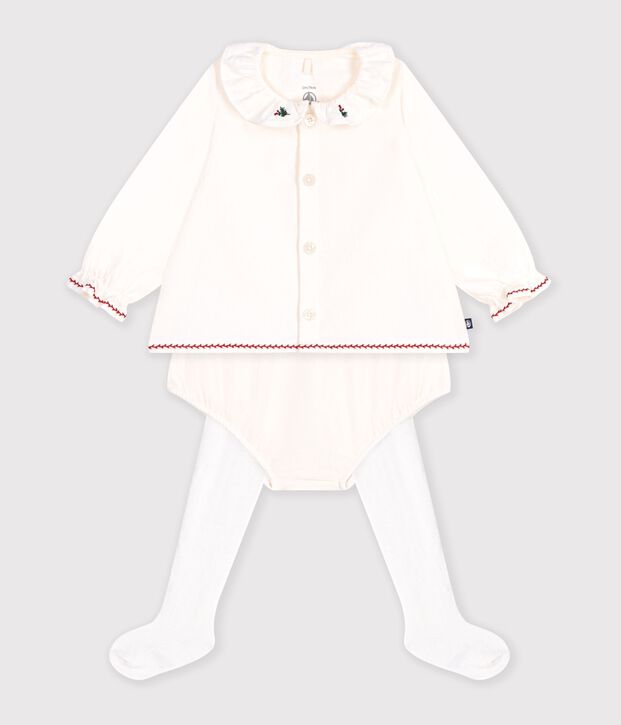 Baby-Geschenkset mit Bluse, Bloomer und Strumpfhose vielfarbig