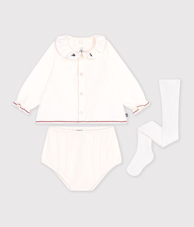 Baby-Geschenkset mit Bluse, Bloomer und Strumpfhose vielfarbig