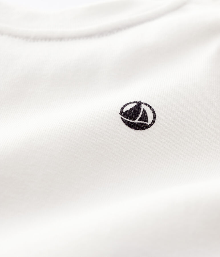 Baby-T-Shirt aus Baumwolle weiss MARSHMALLOW