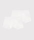 2er-Set weiße Boxershorts für Jungen